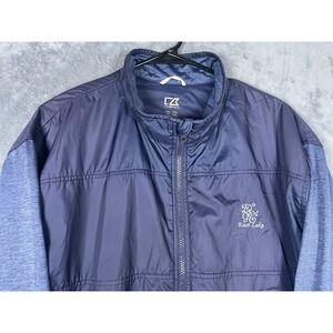 East Lake Golf Cutter & Buck Mens XXL Navy Blue Full Zip Hybrid Jacket DryTec